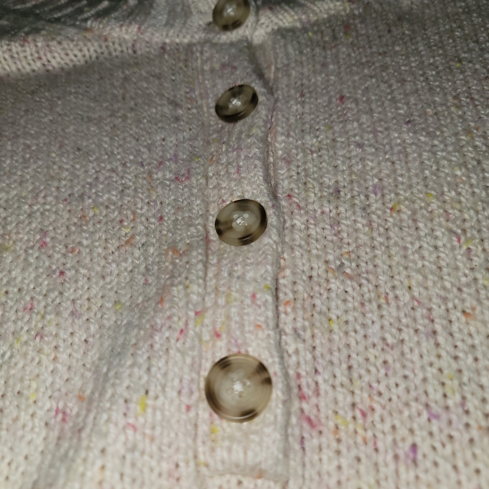 American Eagle Knit Button Sweater - Large - Crea… - image 3
